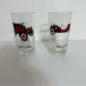 Vintage Glass Firestone And One 1903 Ford , 1914 Stutz